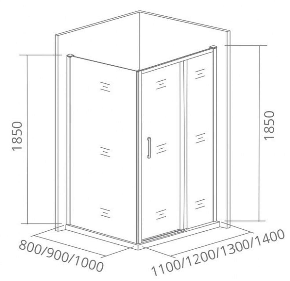 Боковая часть GOOD DOOR LATTE SP-70-С-WE стекло Прозрачное 5мм
