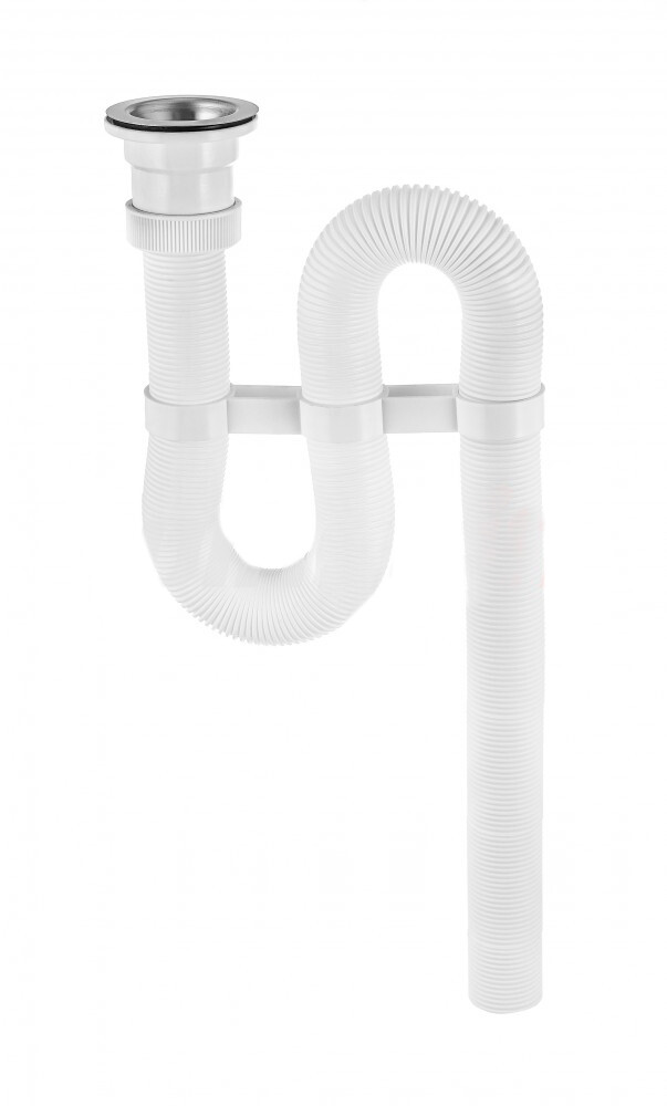 ВП 0132 Сифон гофрированный п/нерж.белый