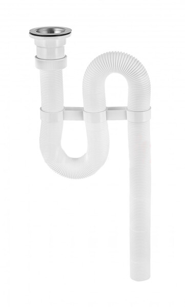 ВП 0132 Сифон гофрированный п/нерж.белый