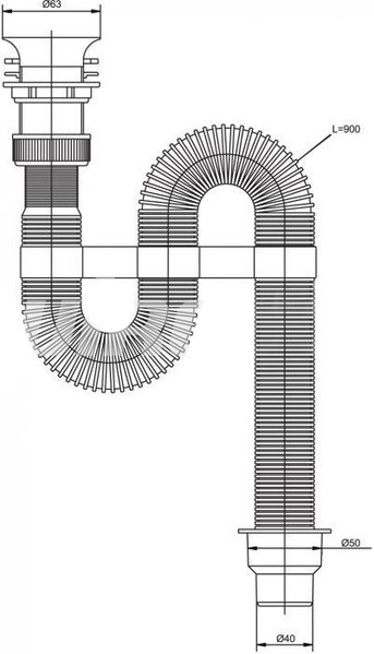 ВП 0311 Сифон "VIR" гофрированный