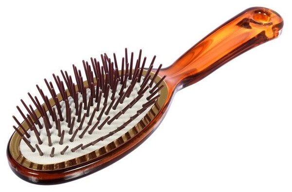 Расческа пластиковая, массажная, 22,5х6х4 см, "овал", с пластиковыми зубчиками "VORTEX" / 51055