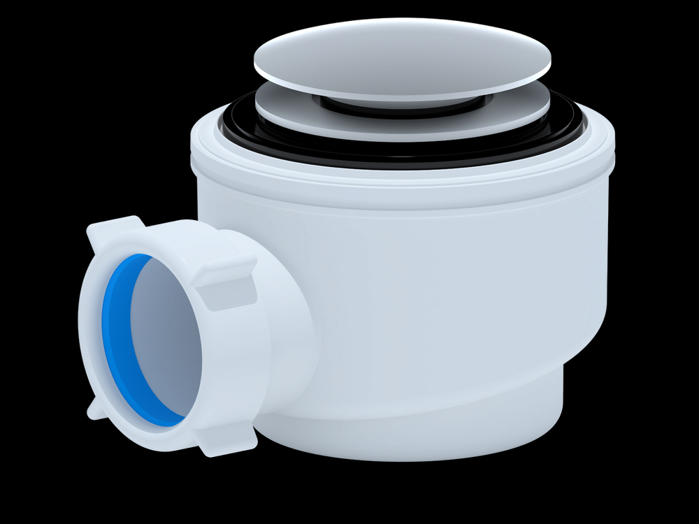 V410-60-MR Сифон для душевого поддона 1 1/2"х50/60мм хром, клик-клак, h 67-73мм