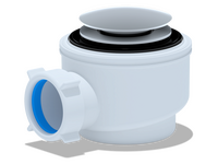 V410-60-MR Сифон для душевого поддона 1 1/2"х50/60мм хром, клик-клак, h 67-73мм