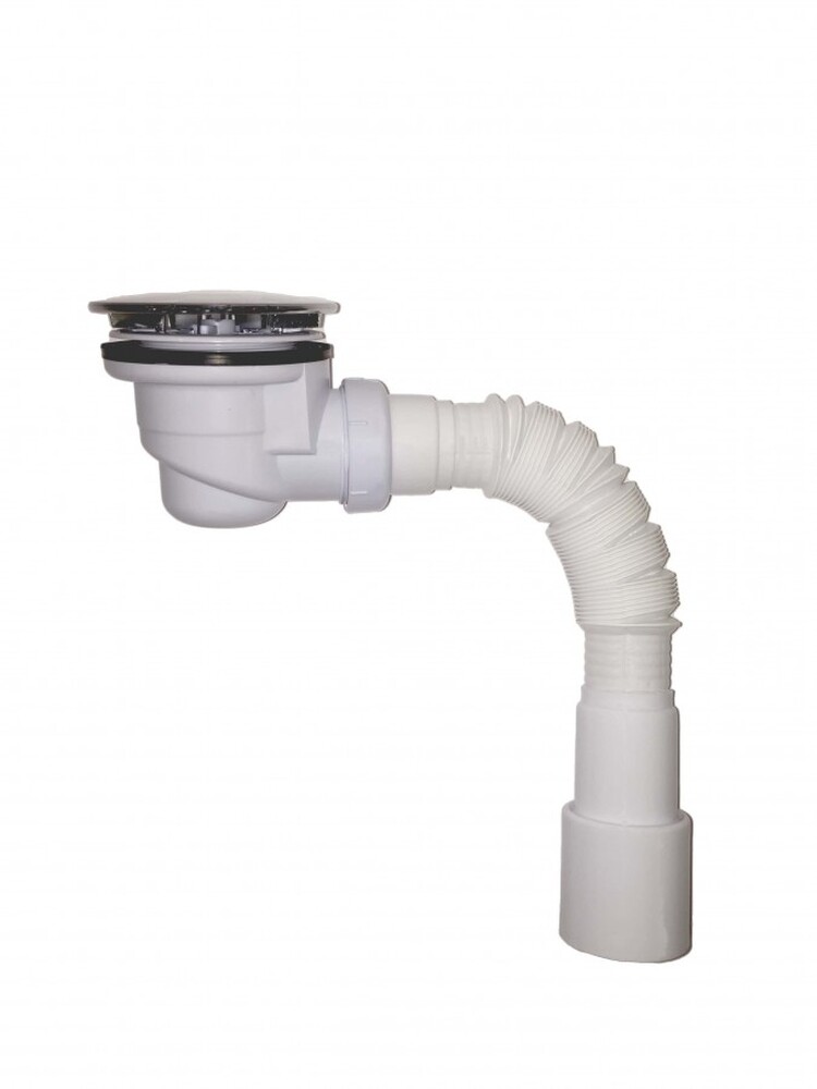 V515-40-MR Сифон для душевого поддона 1 1/2"х60мм с гибкой трубой 40х40/50, хром, h67мм