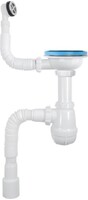 PB0139-20-MR Сифон для мойки Aquant 3 1/2" х 40 с пласт.реш. с круглым переливом с гибкой трубой 40х40/50