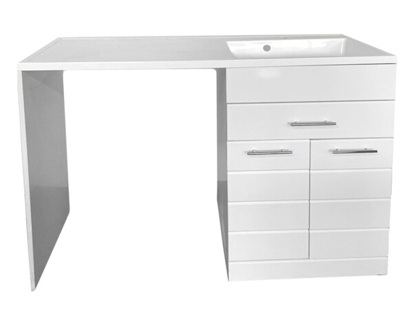 Подстолье под стиральную машину SANTREK HOME "Корро-120" (Белый) 1 ящик 2 двери под умывальник "Magenta-120" 1200х870х497