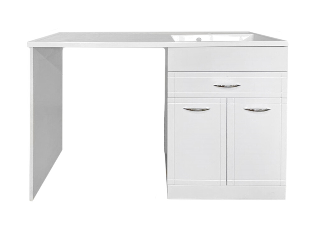 Подстолье под стиральную машину SANTREK HOME "Мальта-120" (Белый) 1 ящик 2 двери под умывальник "Magenta-120" 1200х870х497