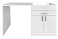 Подстолье под стиральную машину SANTREK HOME "Марта-120" (Белый) 1 ящик 2 двери под умывальник "Magenta-120" 1200х870х497