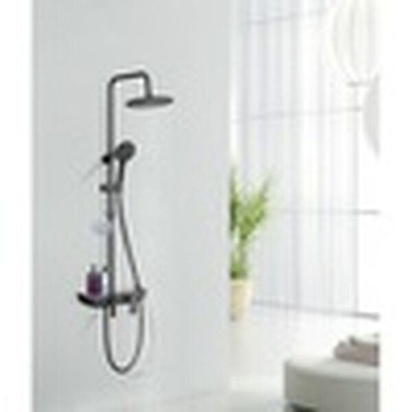 LM7012BL Tropic Смеситель для ванны с верхней душевой лейкой Троп. дождь, 4-функц. лейка, пов. излив, черный LEMARK