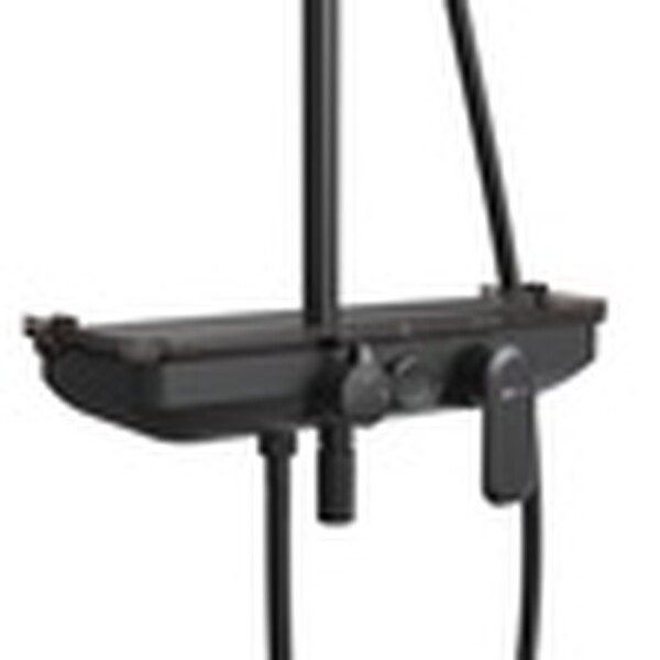 LM7012BL Tropic Смеситель для ванны с верхней душевой лейкой Троп. дождь, 4-функц. лейка, пов. излив, черный LEMARK