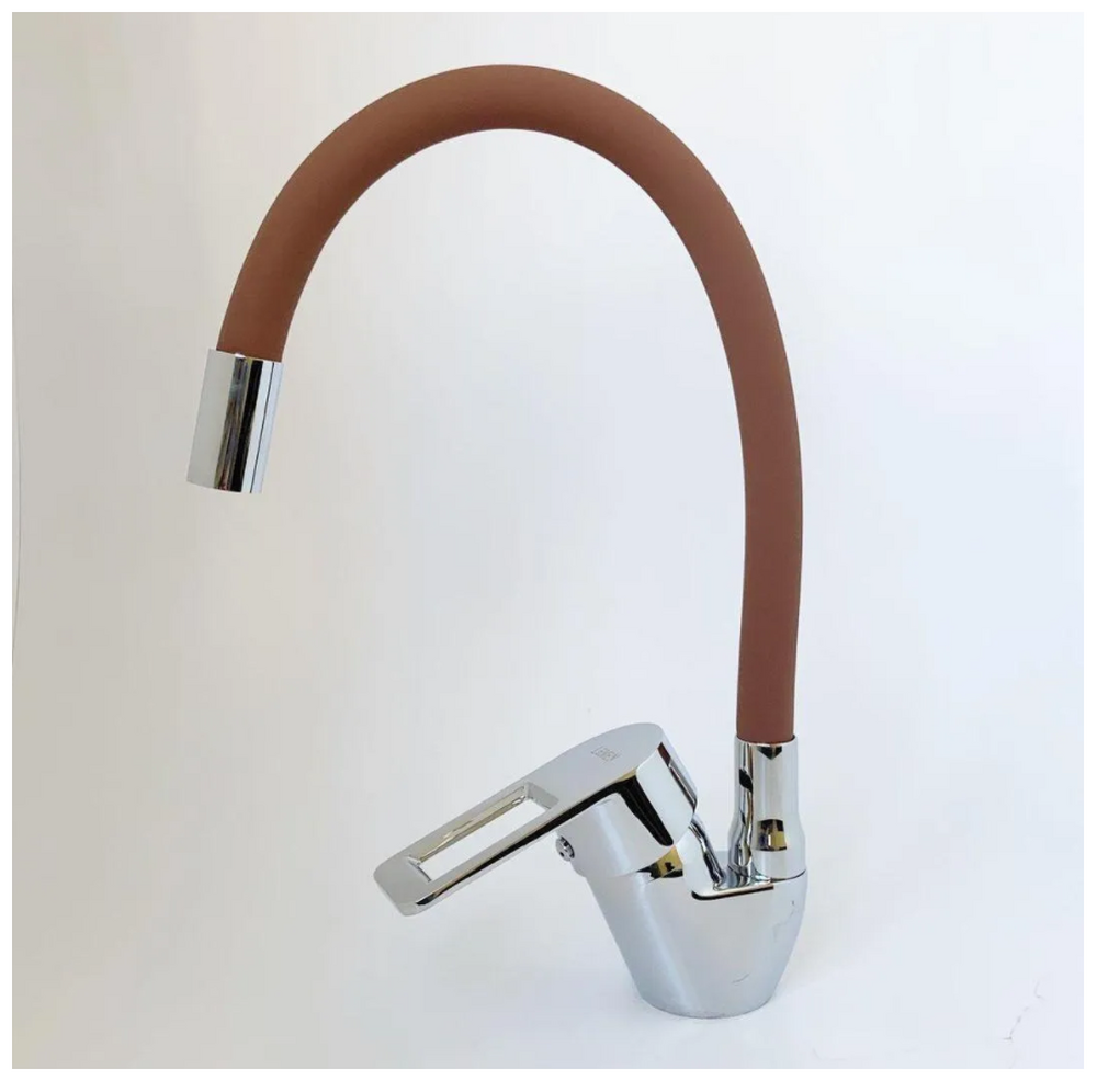 Смеситель Кухня Lemen шар d40 боковой (LB 91477 К9) на гайке коричневый гусак