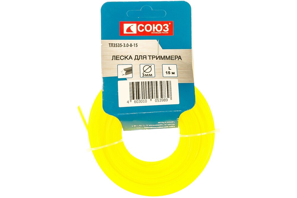 ТЛР-3.0-8-15 Леска для триммера, d=3.0 мм, l=15 м, звезда, картон, Россия
