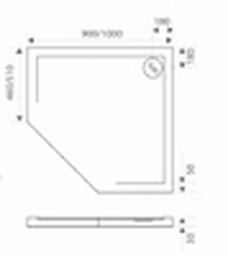 Поддон GOOD DOOR ПЕНТА мрамор 100х100 (без автослива) ГРЕЙ ЛП00049 Распродажа 