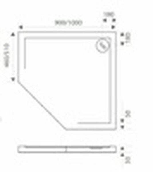 Поддон GOOD DOOR ПЕНТА мрамор 100х100 (без автослива) ГРЕЙ ЛП00049 Распродажа 