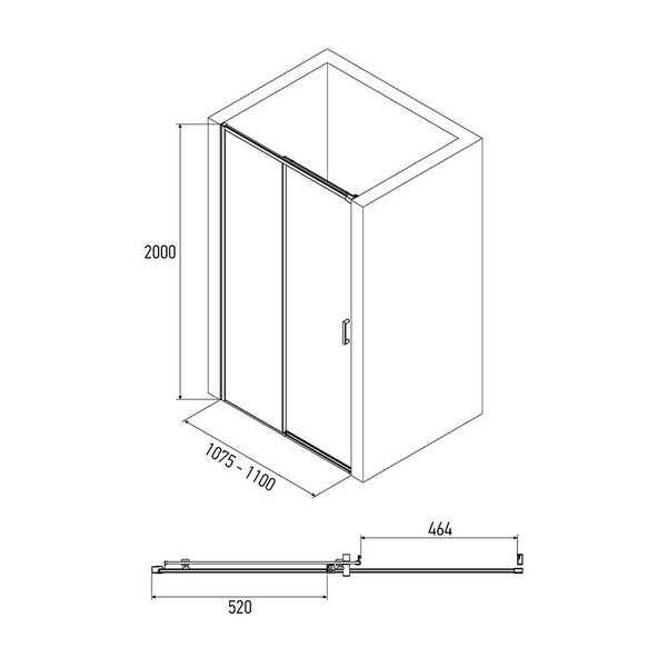 Дверь в нишу ALEX BAITLER AB64B120 (1200*2000)