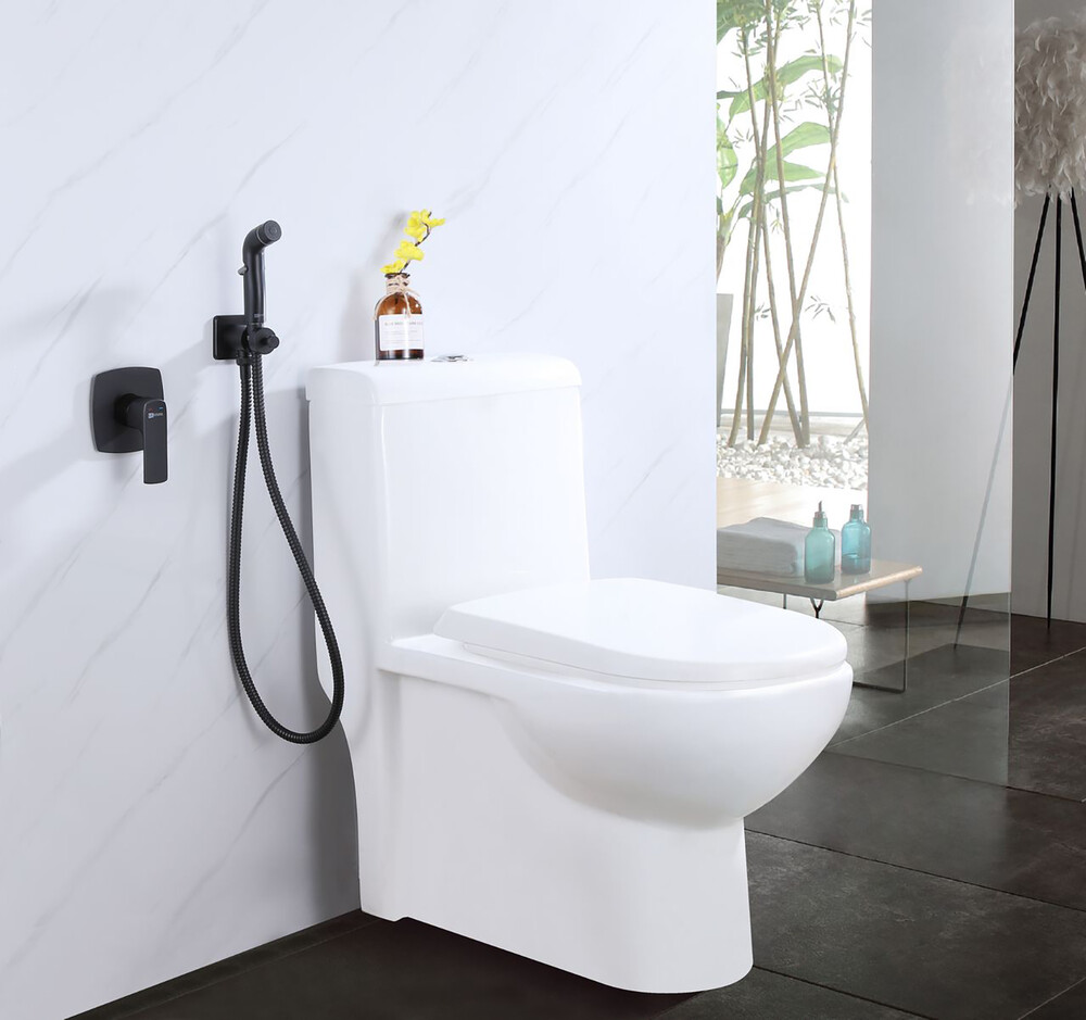 LM7219BL Ursus Смеситель с гигиеническим душем, встраиваемый, черный LEMARK