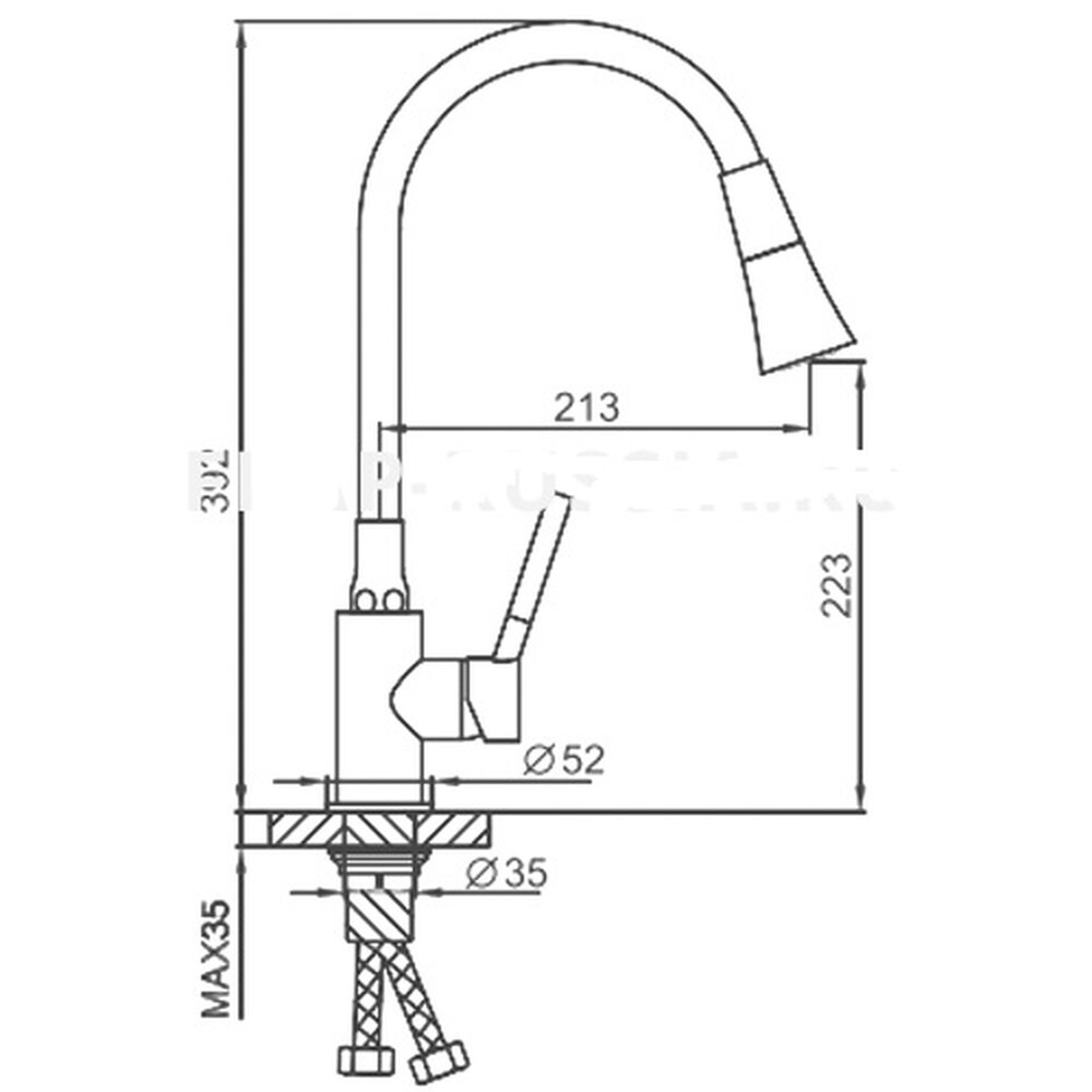 4044-8 Смеситель Кухня Frap d-35 на гайке (белый/хром) 