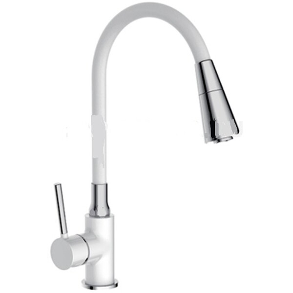 4044-8 Смеситель Кухня Frap d-35 на гайке (белый/хром) 