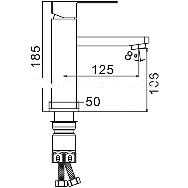 10802-6 Смеситель Тюльпан Frap d-35 на гайке (черный) 