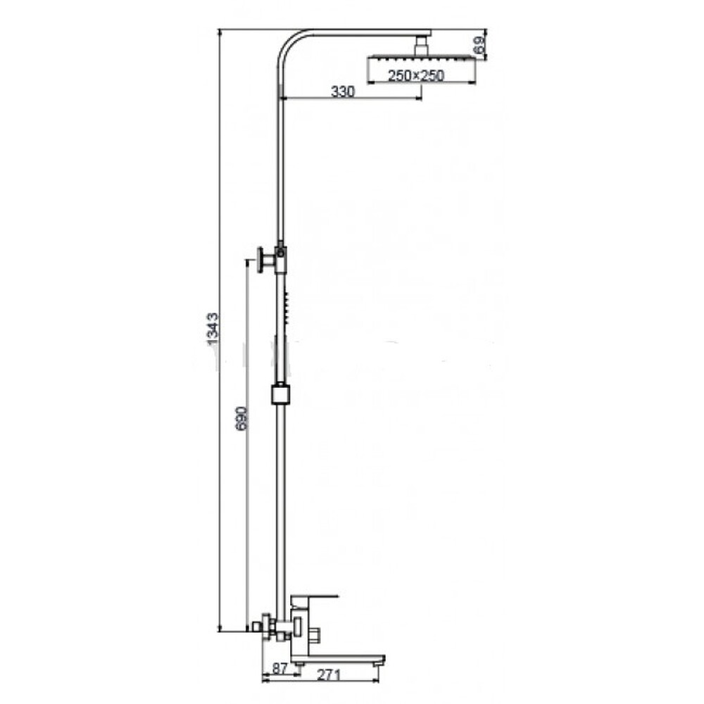 24802-6 Душевая система Frap d-35 (черный) 