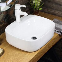 800-320305 Фигурный умывальник накладной квадр. 415х315х130 MELANA