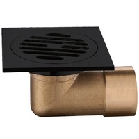 G81053-6 Трап 50 горизонтальный GAPPO латунь 100*100 (черный)  сухой затвор