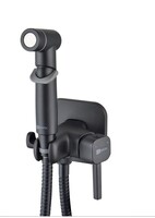 LM7165BL Solo Смеситель с гигиеническим душем, встраиваемый, м/к 25мм, шланг 1,5м ЧЕРНЫЙ LEMARK