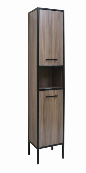 Пенал SANTREK HOME "Лофт" на ножках шимо тёмный 2 двери 340х1950х300