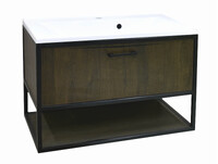 Подстолье SANTREK HOME "Лофт" 1 ящик подвесное дуб тёмный под ум. "Paola Elegante 650" 650х520х450