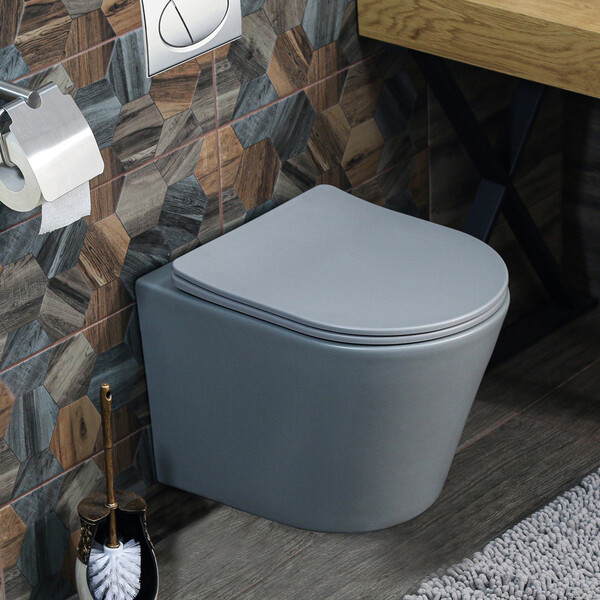 800-310302MG Унитаз подвесной безободковый 480х360х365 MELANA матовый светло-серый