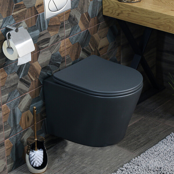 800-310302MDG Унитаз подвесной безободковый 480х360х365 MELANA матовый темно-серый