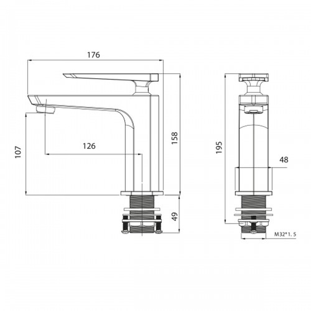 LM3906C Prizma Смеситель для умывальника монолитный, хром LEMARK