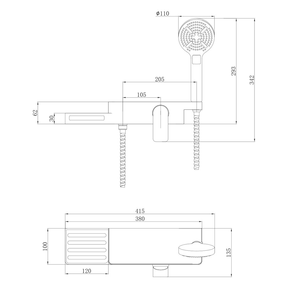 LM6903CW Unibox Смеситель для душа, хром/белый LEMARK