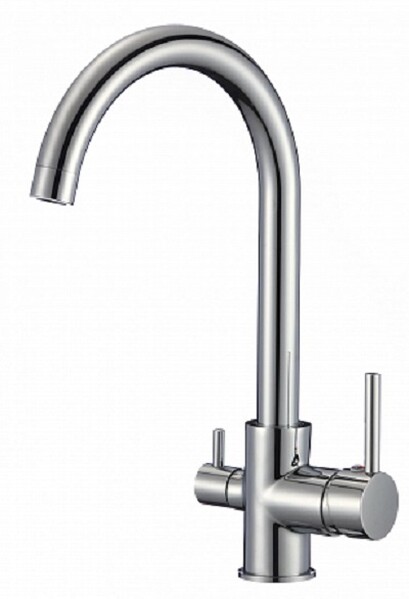 S-L1802 Смеситель Кухня SAVOL с фильтром питьевой воды шар. d=35, на гайке Хром ***