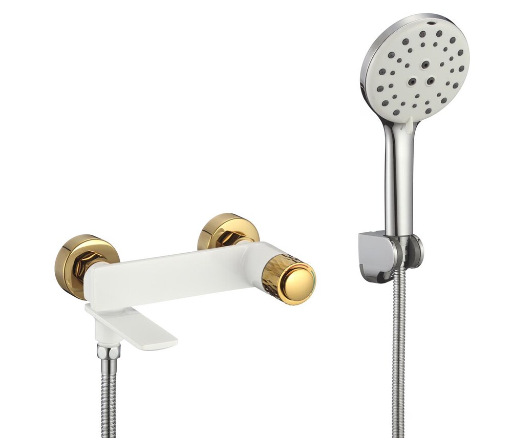 S-601831WB Смеситель Ванна SAVOL шар.d 25 Белый/Золото ***