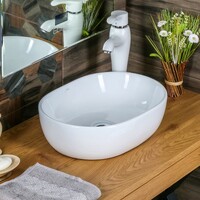 800-320311/(5006х) Фигурный умывальник накладной 480х350х135 MELANA