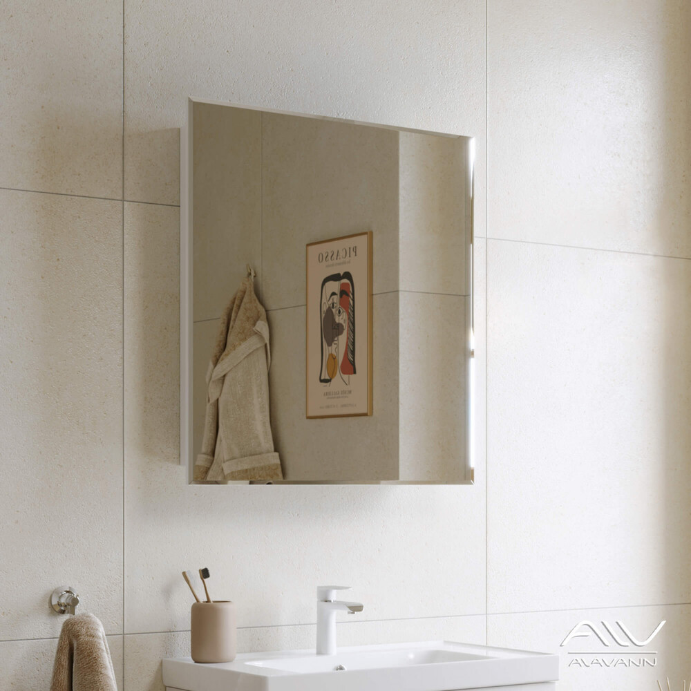 Шкаф зеркальный "Paris -70" белый Alavann