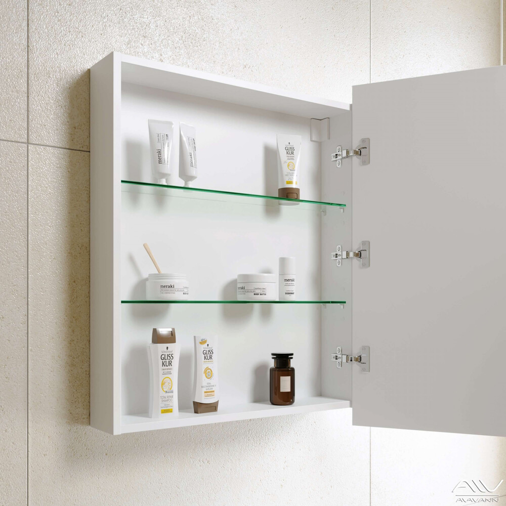 Шкаф зеркальный "Paris -70" белый Alavann
