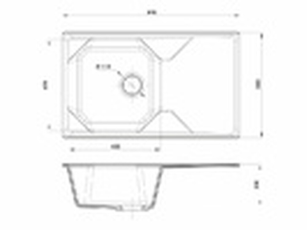 Мойка для кухни GranFest Композит UNIQUE 840L чаша+крыло 840*500мм (U-840L серый)