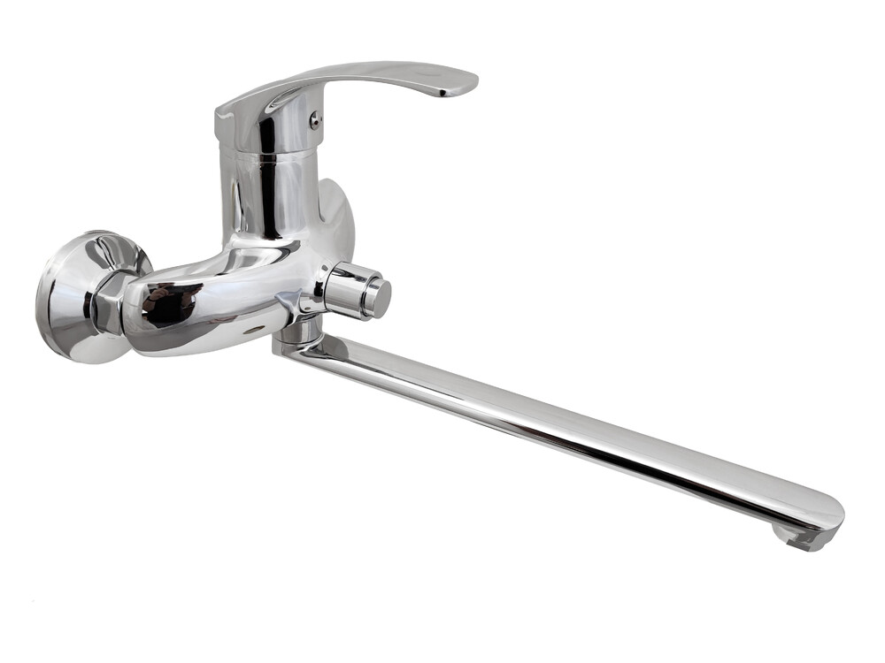 Смеситель Ванна Lemen D40 с длинным изливом,переключатель в корпусе-кнопка(цинк) LB-2002