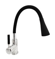 Смеситель Кухня Lemen D35 (черный гибкий излив,лейка-аэратор,гайка,цинк) LA-9022E 