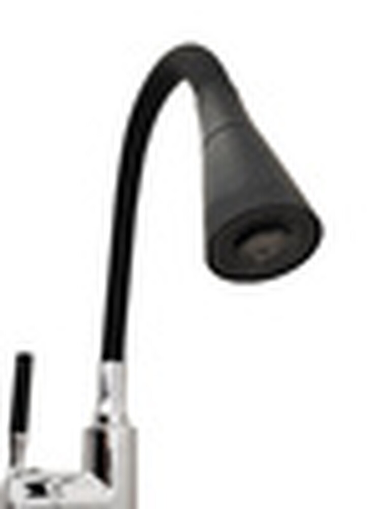 Смеситель Кухня Lemen D35 (черный гибкий излив,лейка-аэратор,гайка,цинк) LA-9022E 