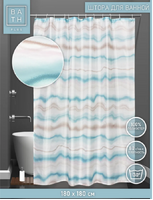 Штора для ванн BATH 180*180 Multicolor lines (green) ch21021 (175)