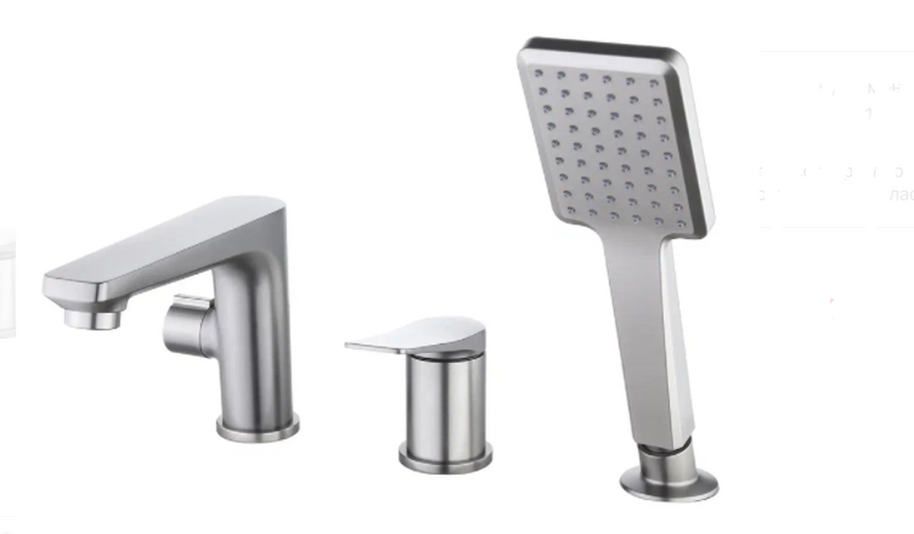 LM3745GM Bronx Смеситель для ванны встраиваемый, на 3 отверстия, с аксессуарами, графит LEMARK