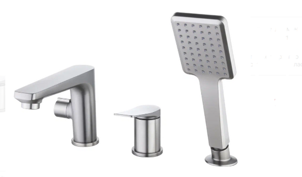 LM3745GM Bronx Смеситель для ванны встраиваемый, на 3 отверстия, с аксессуарами, графит LEMARK