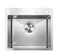 Мойка нерж врезная 500x450х230 т (3,0+1.2mm) сатин НМ 5045 satin (+ сифон, коландер, дозатор мыла) AISI 304 