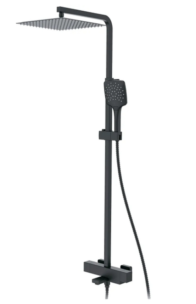 G2417-60 Душевая система GAPPO с термостатом, излив-переключатель на лейку (черный)