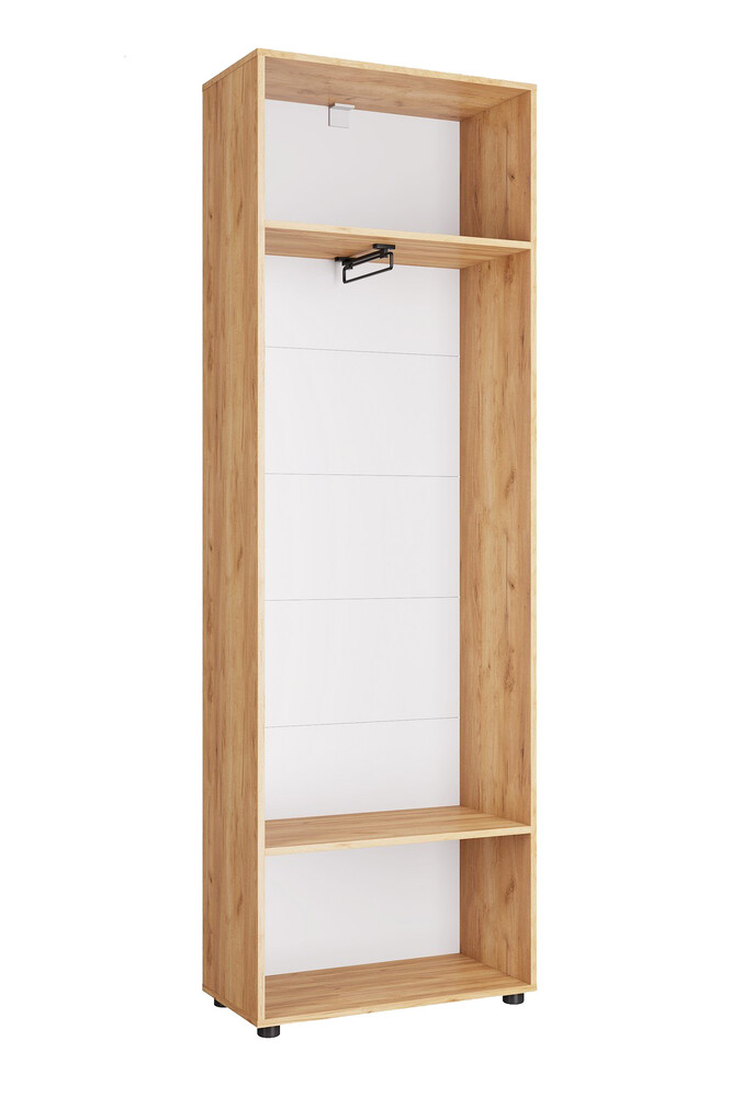 Сафари Шкаф с выдв. штангой ШК-001 Корпус - Дуб Крафт золотой Фасад МДФ - матовая Графит Софт ДС320 КАТЕГОРИЯ А