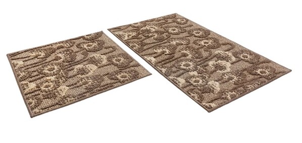 Коврик д/ванны 2 предм. SHAHINTEX LOOP ITALIANO 50*80 + 50*50 «маки» кофе с молоком 55