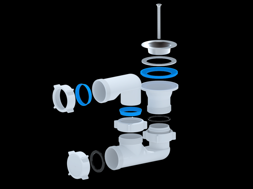 E210 Сифон АНИ Пласт для душ. поддона 1 1/2"*40 регулируемый